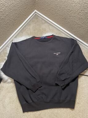 Vintage Polo Sport Ralph Lauren Men's Brown XL Crewneck Pullover 90s Sweater